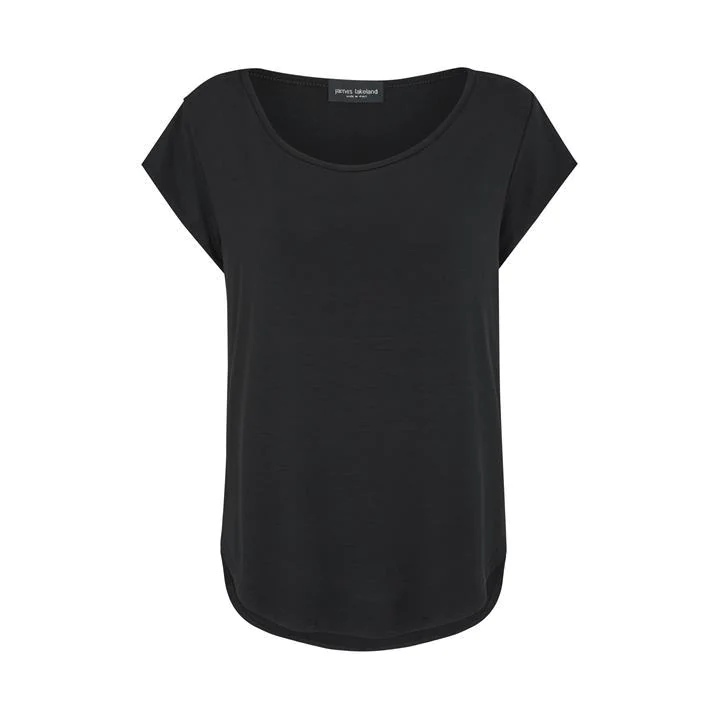 James Lakeland Black Cap Sleeves Loose Fit Tee - 8