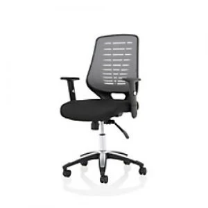 Task Office Chair Relay Airmesh Seat Silver Back With Height Adjustable Arms