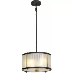 2 Bulb Ceiling Pendant Museum Bronze Dark Brown Painted Aged Brass LED E27 60W