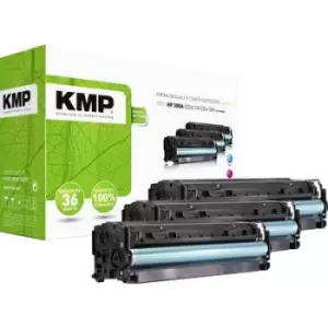 KMP H-T196 CMY Toner cartridge Set replaced HP 305A, CE411A, CE412A, CE413A Cyan, Magenta, Yellow 3400 Sides Compatible Toner cartridge combo pack