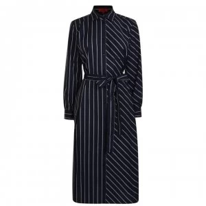 Hugo Boss Striped Shirt Dress Navy Size L Women