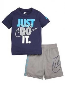 Nike Sportswear Younger Boys Jdi Shorts Set - Navy Grey