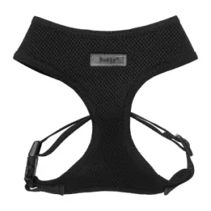 Bunty Soft Mesh Adjustable Dog Harness with Rope Lead - Black - X-Large