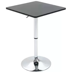 Homcom Adjustable Height Bar Table With Metal Frame And Square Tabletop Black