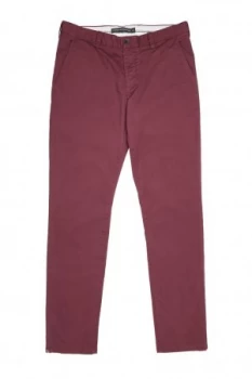 Mens French Connection Machine Gun Stretch Chinos Red