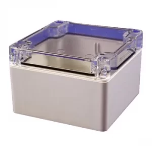 Hammond 1554E2GYCL Watertight PC Enclosure Clear Lid 90 x 90 x 60m...