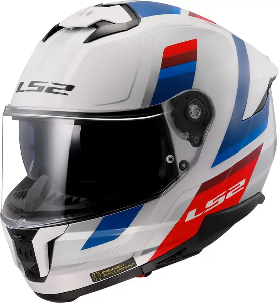 LS2 FF808 STREAM II VINTAGE White Blue Red-06 Full Face Helmet Size L