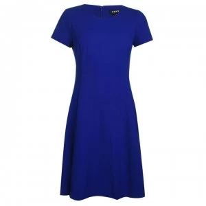 DKNY Short Sleeve Fit Flare Dress