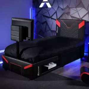 X Rocker Ceberus Twist TV Gaming Bed - Single Carbon Red