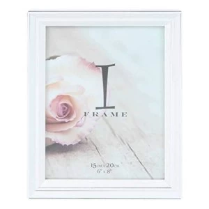 6" x 8" - iFrame Plastic White & Silver Photo Frame