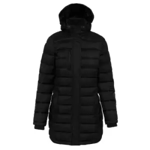 Kariban Womens/Ladies Lightweight Long Padded Parka Jacket (XL) (Black)