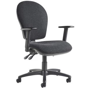 Dams Lento High Back Operator Chair with Adjustable Arms - Charcoal