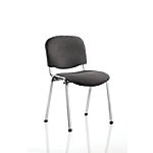 Stacking Chair ISO Chrome Frame Charcoal Fabric 4 Pieces