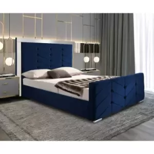 Envisage Trade - Marisa Upholstered Beds - Plush Velvet, Single Size Frame, Blue - Blue