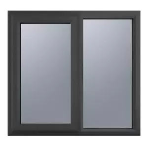 Crystal uPVC Window A Rated Left Hand Side Hung next to a Fixed Light 1190mm x 1040mm Obscure Glazing - Grey