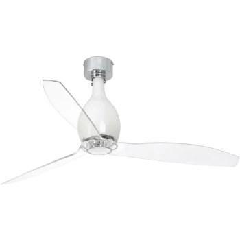 Faro Mini Medium Ceiling Fan with / without Light Clear, White Gloss