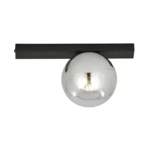 Fit Black Globe Ceiling Light with Graphite Glass Shades, 1x E14