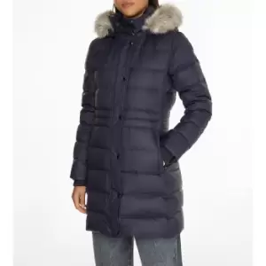 Hooded Padded Puffer Jacket with Button Fastening