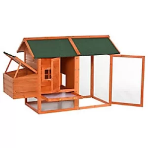 PawHut Chicken Coop Orange, Green 810 mm x 1700 mm x 1100 mm