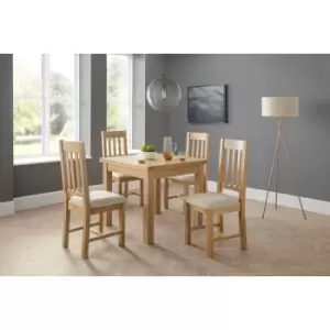 Oak Flip Top Dining Table with 4 Oak Dining Chairs - Julian Bowen