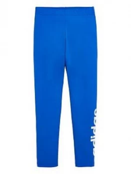 adidas Childrens Leggings - Blue, Size 11-12 Years, Women