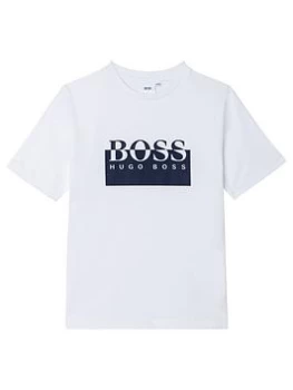 Hugo Boss Short Sleeve Chest Logo T-Shirt White Size 6 Years Boys