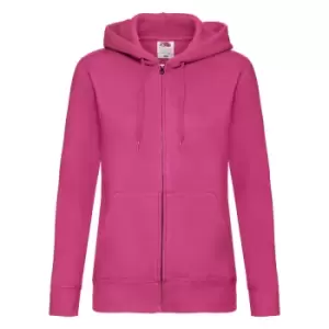 Fruit Of The Loom Ladies Lady-Fit Hooded Sweatshirt Jacket (L) (Fuchsia)