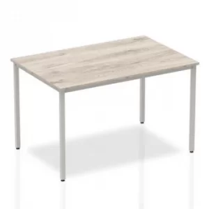 Trexus Rectangular Box Frame Silver Leg Table 1200x800mm Grey Oak Ref