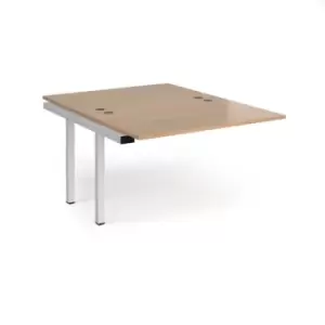 Bench Desk Add On 2 Person Rectangular Desks 1200mm Beech Tops With White Frames 1600mm Depth Connex