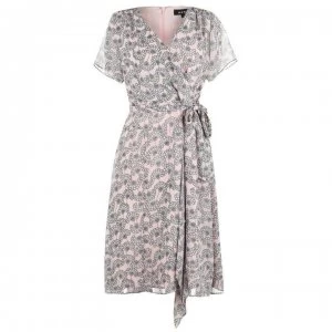 DKNY Floral Print Wrap Dress - Iconic Blush