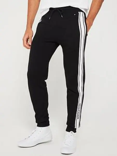 Tommy Hilfiger Logo Track Pants - Black, Size 2XL, Men