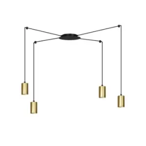 Emibig Traker Black/Gold Cluster Pendant Ceiling Light 4x GU10