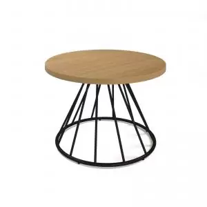 Figaro coffee table with Black spiral base - kendal oak FIGT-06-KO