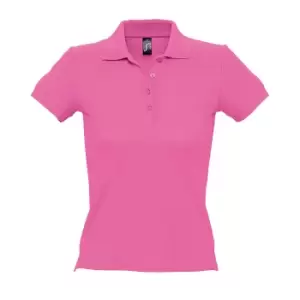 SOLS Womens/Ladies People Pique Short Sleeve Cotton Polo Shirt (XL) (Orchid Pink)