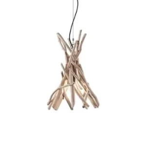 Driftwood 1 Light Ceiling Pendant Brown, E27