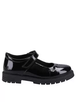 Hush Puppies Sabrina Patent Snr School Shoe - Black, Size 6 Older