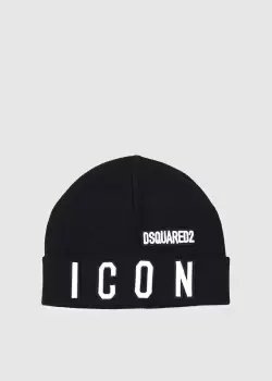 Dsquared2 Kids Icon Beanie In Black