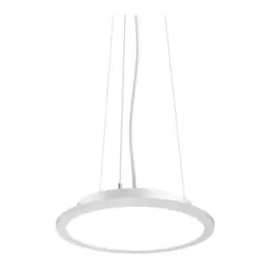 Ideal Lux Lighting - Ideal Lux fly 35cm Integrated LED Pendant Ceiling Light White, 4000K, IP40