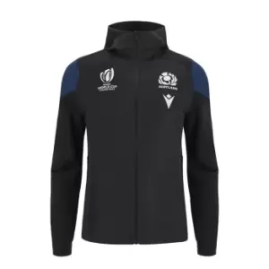 Macron Scotland Rugby Full Zip Hoodie 2023 2024 Juniors - Black