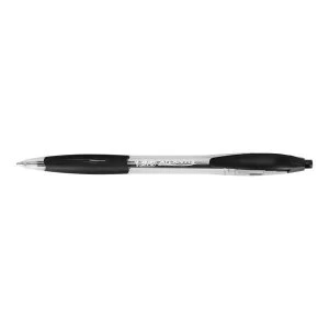 Bic Atlantis Retractable Ballpoint Pen 1.0mm Tip 0.4mm Line Black Pack of 12 FREE Flex Highlighters x 4