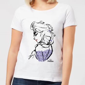 Disney Frozen Elsa Sketch Womens T-Shirt - White - S