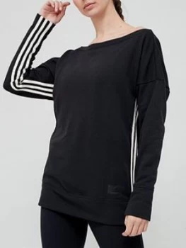 Adidas Recycled Cotton Sweat Top - Black