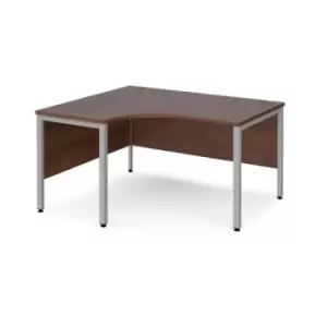 Office Desk Left Hand Corner Desk 1400mm Walnut Top With Silver Frame 1200mm Depth Maestro 25 MB14ELSW