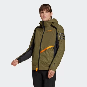 adidas Terrex Utilitas Rain Jacket Womens - Focus Olive / Black