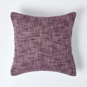 Nirvana Cotton Mauve Cushion Cover, 60 x 60cm - Purple - Homescapes