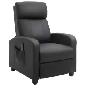 Homcom Recliner Sofa Chair PU Faux Leather Massage Armchair With Remote Control Black