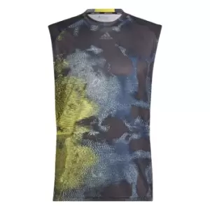 adidas HIIT Allover Print Training Tank Top Mens - Multicolor / Impact Yellow