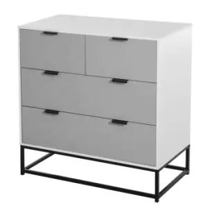 Homcom Modern Chest Of 4 Drawers Dresser For White Grey And Black