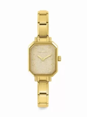 Nomination CLASSIC Paris Gold Glitter Rectangular Dial Gold-Plated...