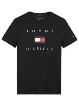 Tommy Hilfiger Boys Short Sleeve Logo T-Shirt - Black, Size 4 Years